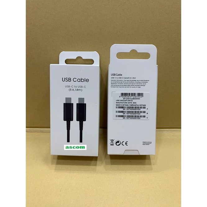 Kabel Data Samsung Type C TO C 5A Super Fast Charging Panjang 1.8 Meter