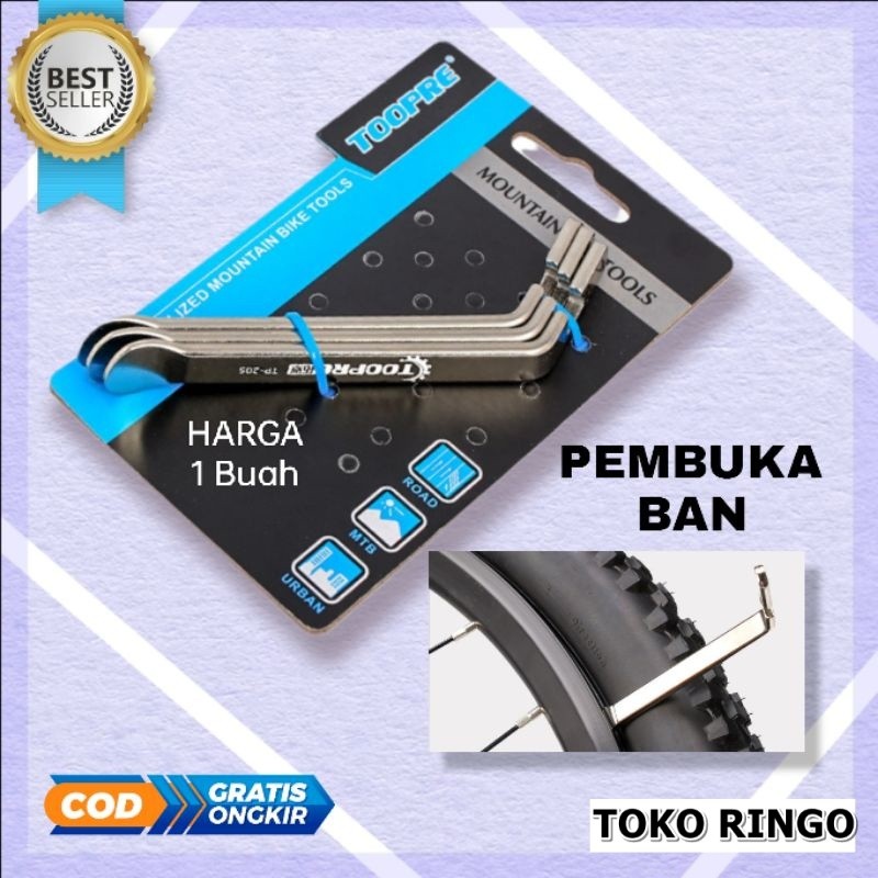 1 BUAH Alat congkelan ban stainless steel sepeda repair pembuka congkel TOOPRE Topre