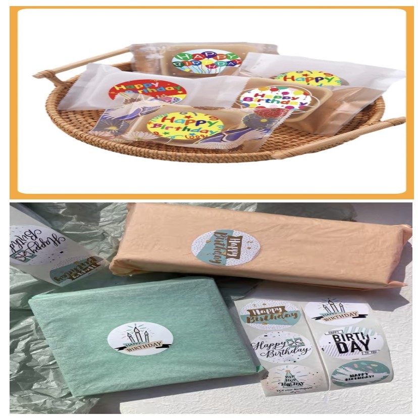 

pekanbaru / Sticker / Stiker Hampers Happy Birthday Bulat per Pack