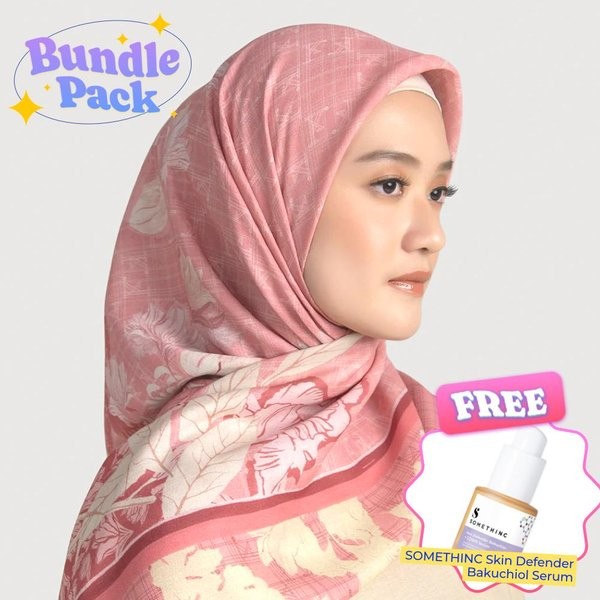 [Buy 1 Get 1] Hijab Kami Idea Printed Scarf Minerva Flamingo Free Skin Defender Serum