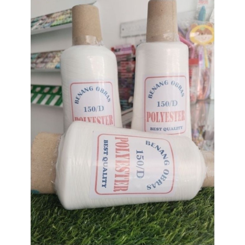 Benang polyester benang obras benang obras putih  benang obras polyester benang obras polyester puti
