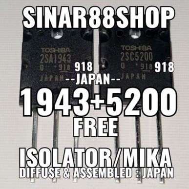 HARGA 1 SET/PASANG TR TRANSISTOR TOSHIBA 2SA1943 2SC5200 1943 5200 FINAL ASLI ORI 2SA 2SC SA1943 SC5