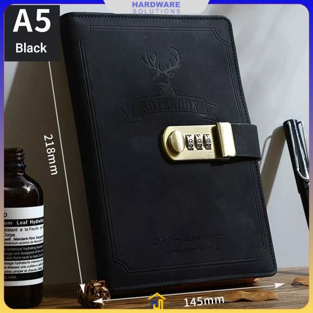 

TODDI Buku Jurnal Leather Notebook Diary 80GSM 265 Halaman with Lock - TD-A5