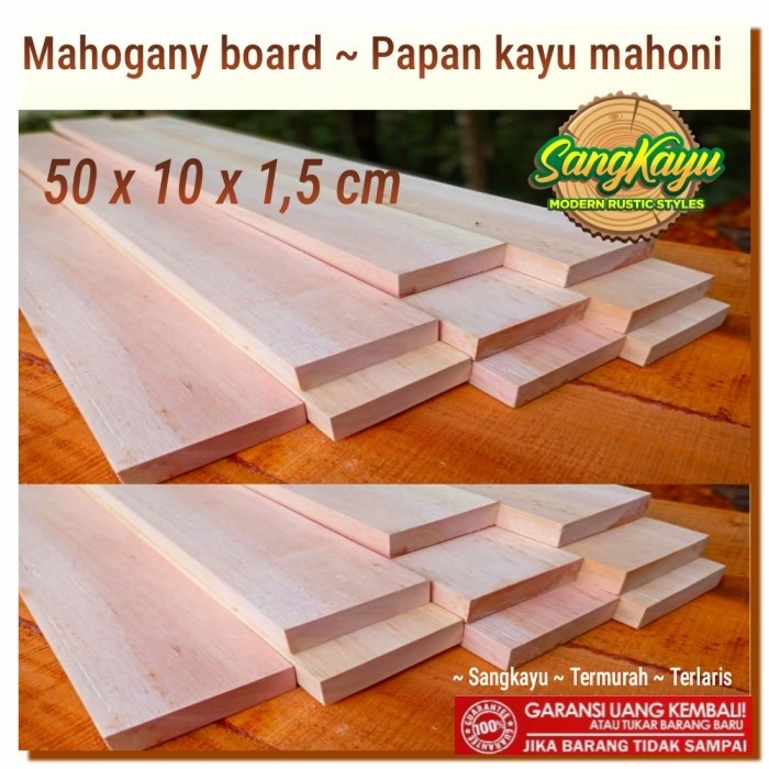 

Kayu papan kayu mahoni 50x10x1,5 mahogany wooden board ambalan talenan