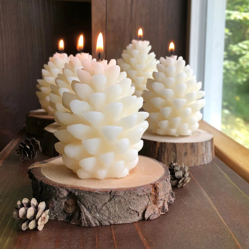 

3D Pine Cones Silicone Mold for DIY Candle Making Molds Silicone Wax Mold