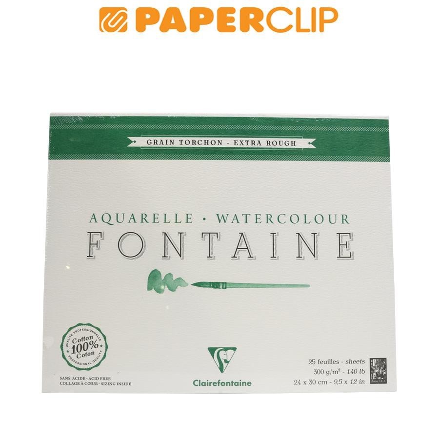 

WATERCOLOR PAD CLAIREFONTAINE FONTAINE - EXTRA ROUGH 300GSM 25S 24X30 96429C