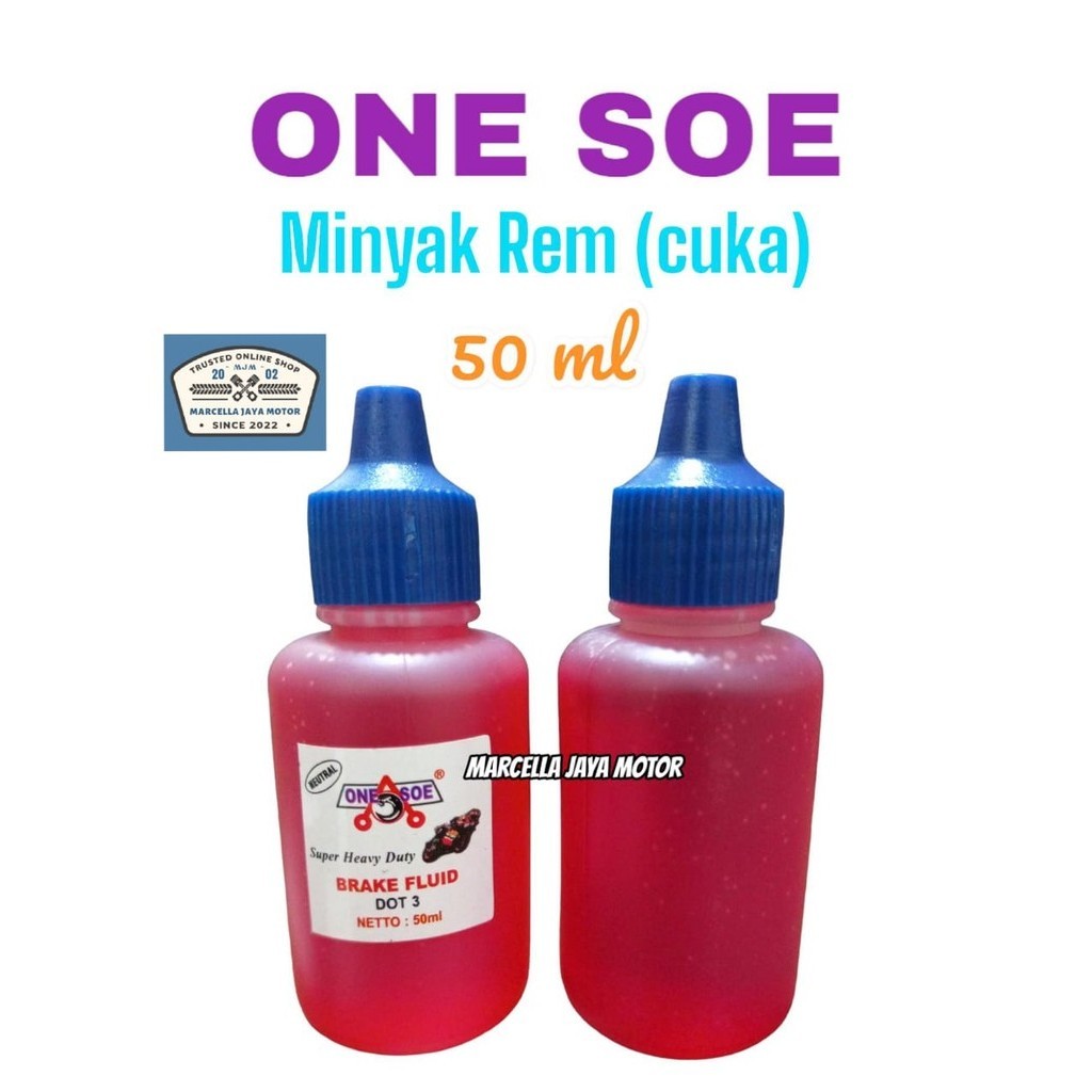 1 pcs ONE SOE MINYAK REM CUKA 50 ML DOT 3 BRAKE FLUID NEUTRAL MINYAK REM MURAH MINYAK REM CUKA 50ML 