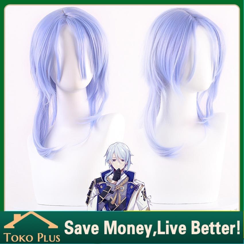 Wig Ayato Cosplay Genshin Impact Rambut Kamisato Ayato Dewasa/Anak-Anak Dapat Menggunakannya