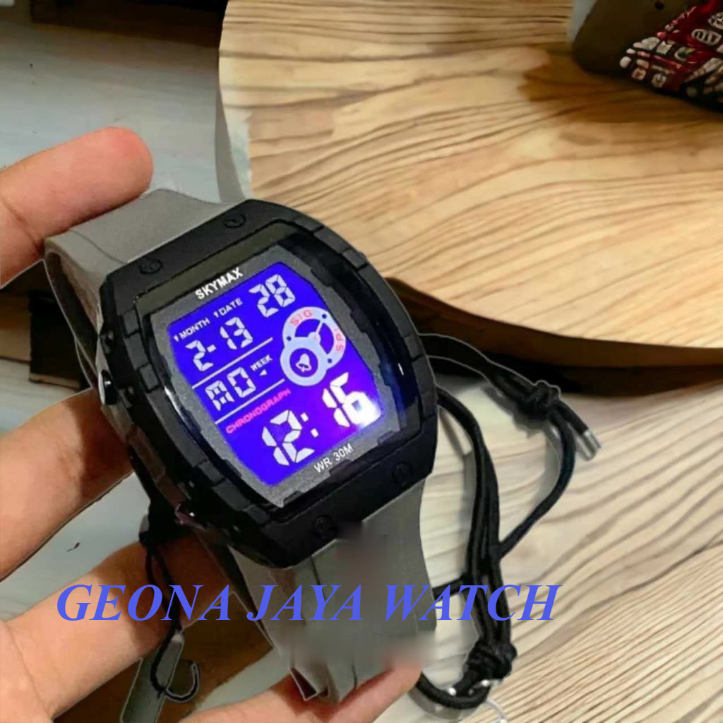 (GJW) Jam Tangan Pria SKYMAX 2209G RM Original Tali Rubber Anti air Bergaransi