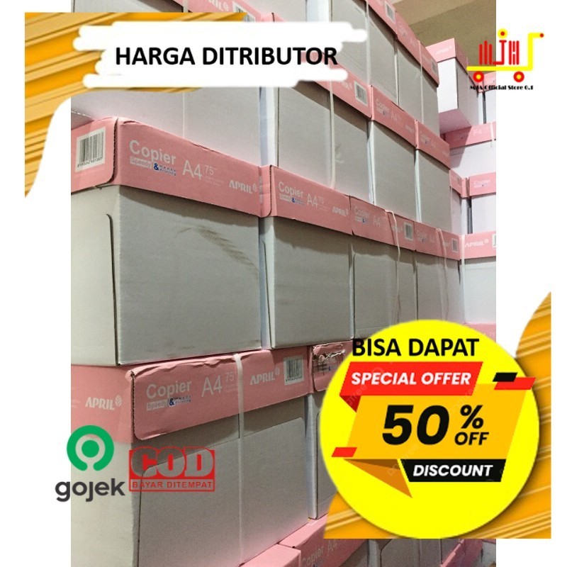 

Baru Kertas HVS A4 / F4 APRIL Copier happy printing 75gsm (1 rim) Murah