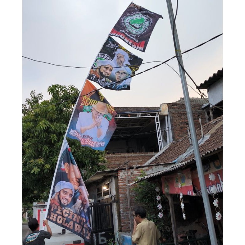 Joran Tegek TIANG BENDERA 10 8 7 6Meter GIANT FLAG Majelis Sholawat Syekermania Zakirmania Mafish PUYU POLE pancing