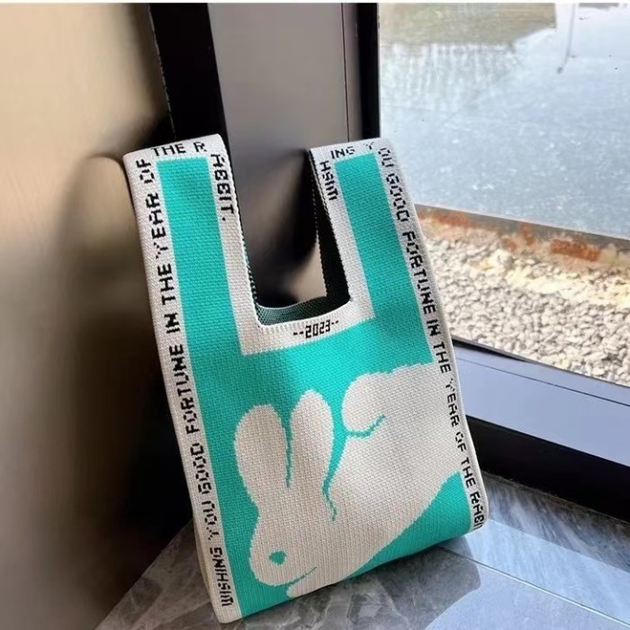 

Tas Vacay Knoted Bag Korean Tas Hampers Bag Natal Imlek Knit - rabbit