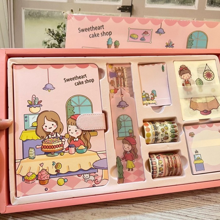 

PAKET JURNAL 7 IN 1 SWEET HEART CAKE - pink
