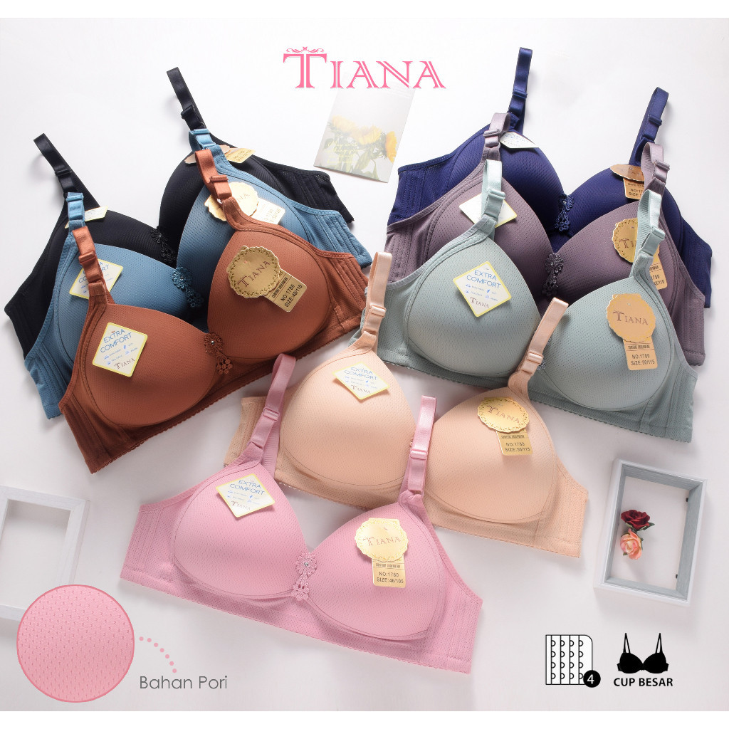 TIANA | BRA Cup Besar Kait 4 Cup C / BH Jumbo Bahan Pori BREATHABLE / art TN 1780