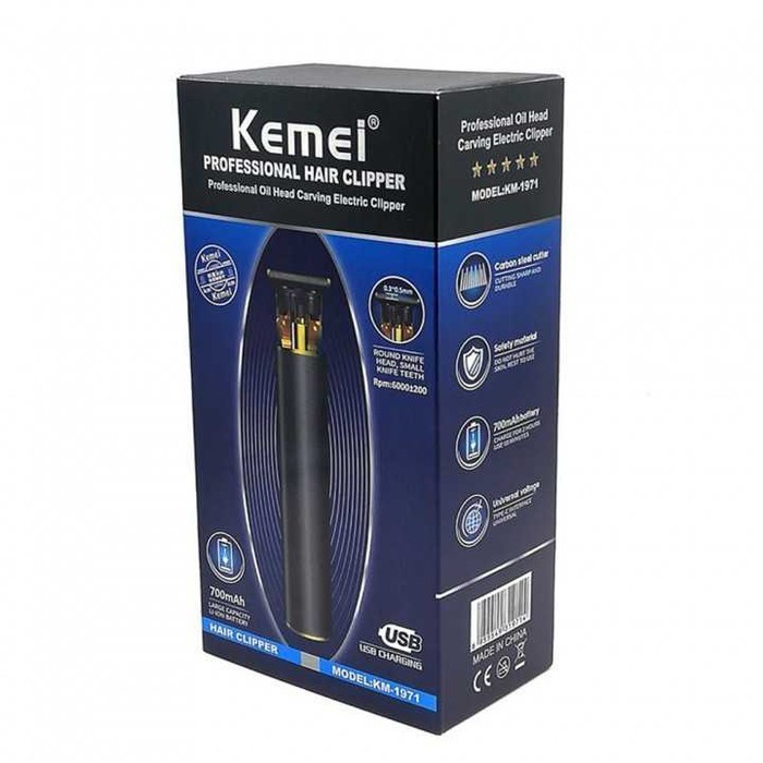 Kemei KM-1971 Original Trimmer Pro T-Outliner Rechargeable Alat Cukur Rambut