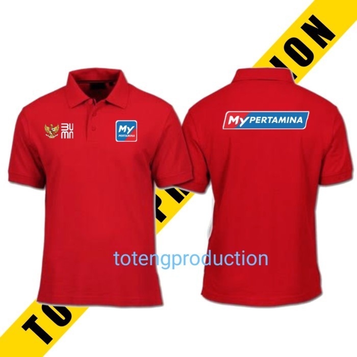 Tshirt baju polo my Pertamina merah pria