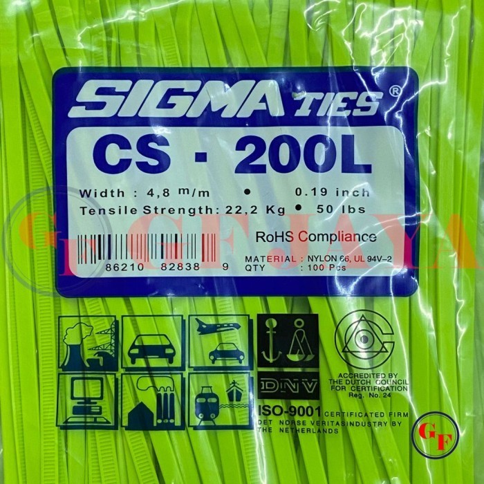 

PROMO!! -Kabel Ties / Cable Tie Sigma 200 L Biru Merah Pink Hijau Orange Kuning - Merah Pink