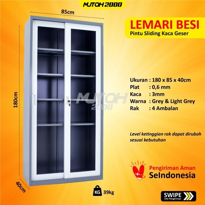 

PROMO!! -Lemari arsip lemari besi filling cabinet Pintu Sliding Kaca Geser - Kurir Toko