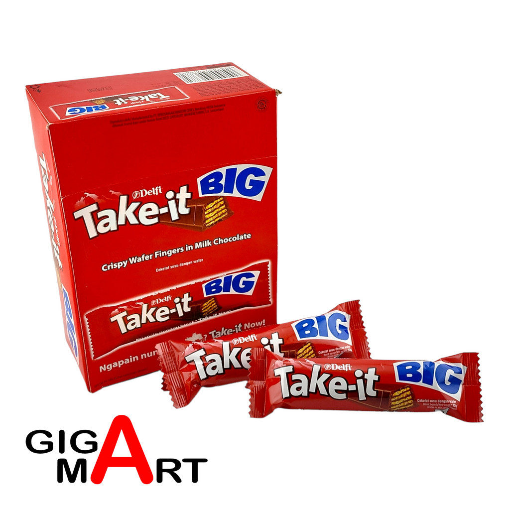 

Delfi Take it BIG BAR Milk Chocolate Wafer BOX - Netto 20 Bks x 33 Gr