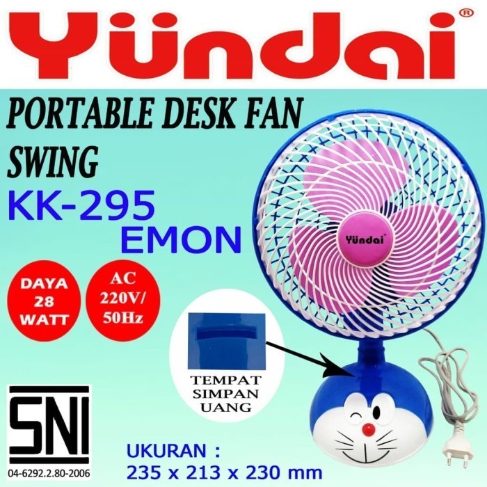 Kipas Angin Yundai / Portable Desk Fan KK 295 Karakter