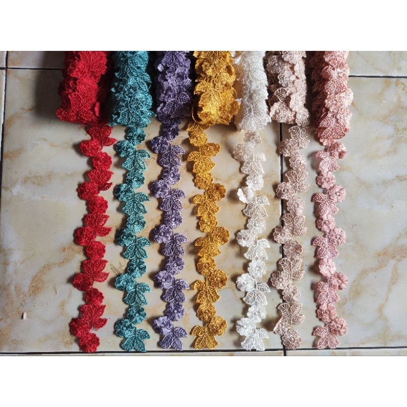 renda bordir bunga meteran gamis alamanda