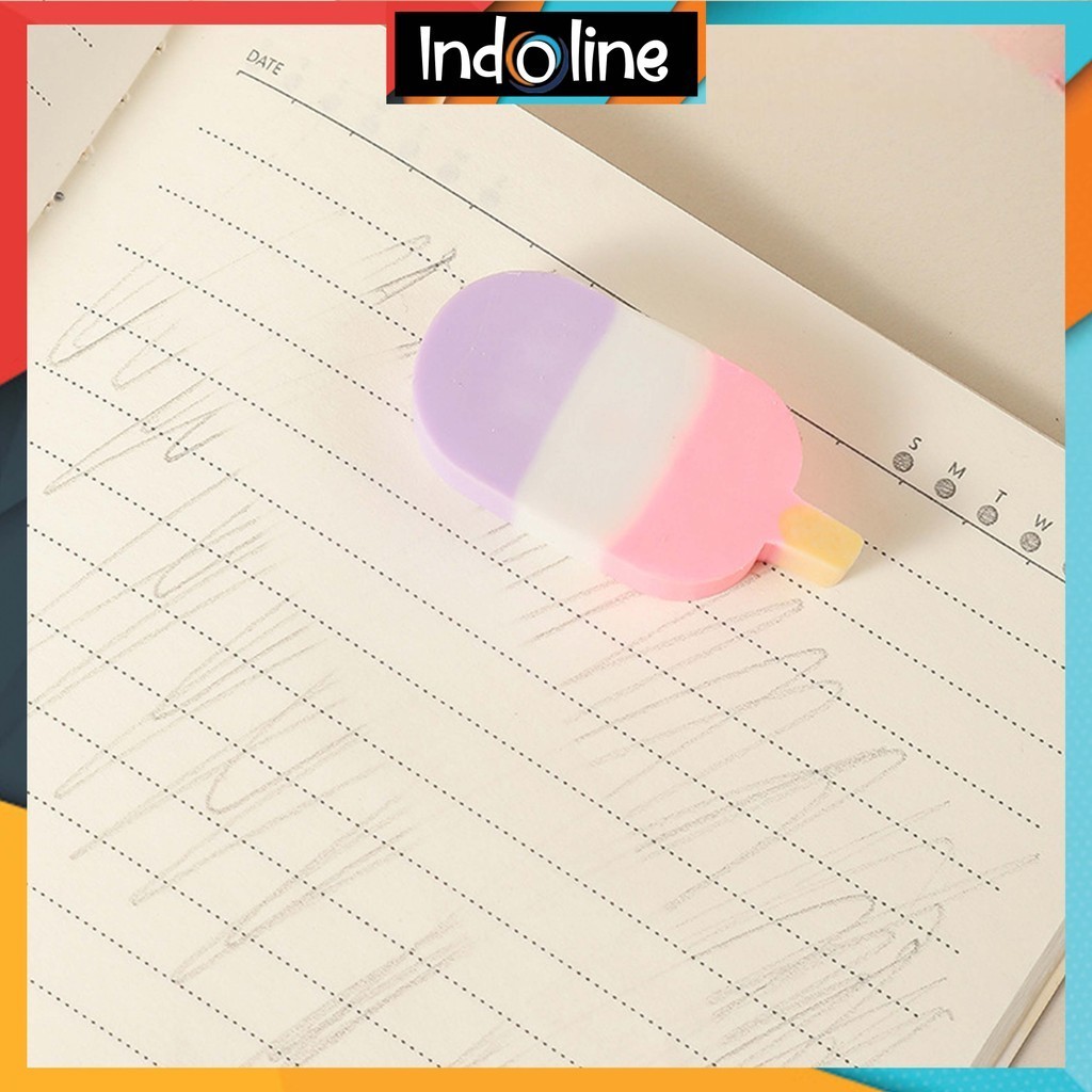 

✔️ Penghapus Pensil Motif Ice Cream Rainbow Import COD