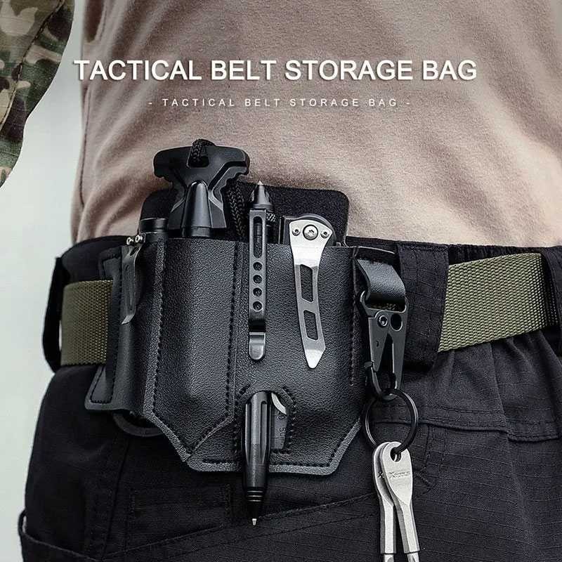 Tas Pinggang Sabuk Tactical Belt Holster Leather Pouch Multitoosl EDC
