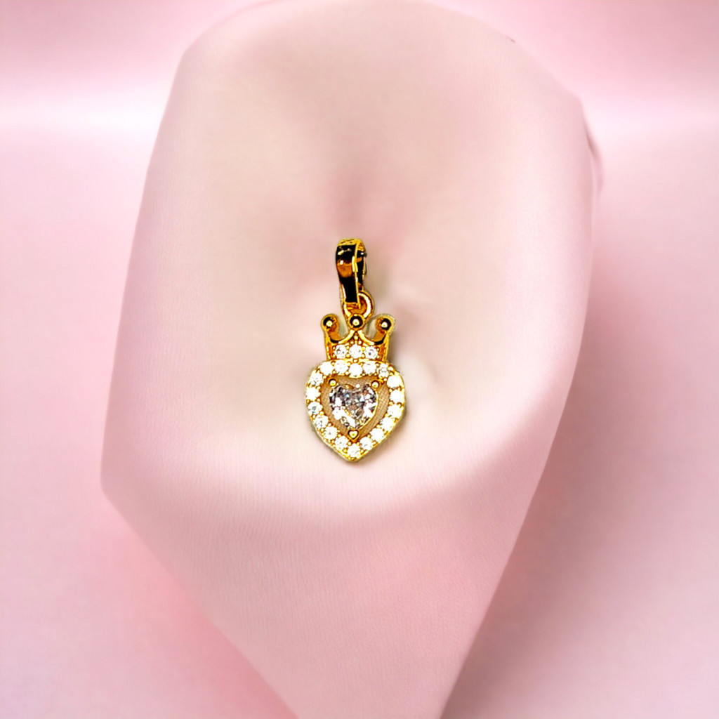 liontin wanita love mahkota mata putih love tanpa kalung