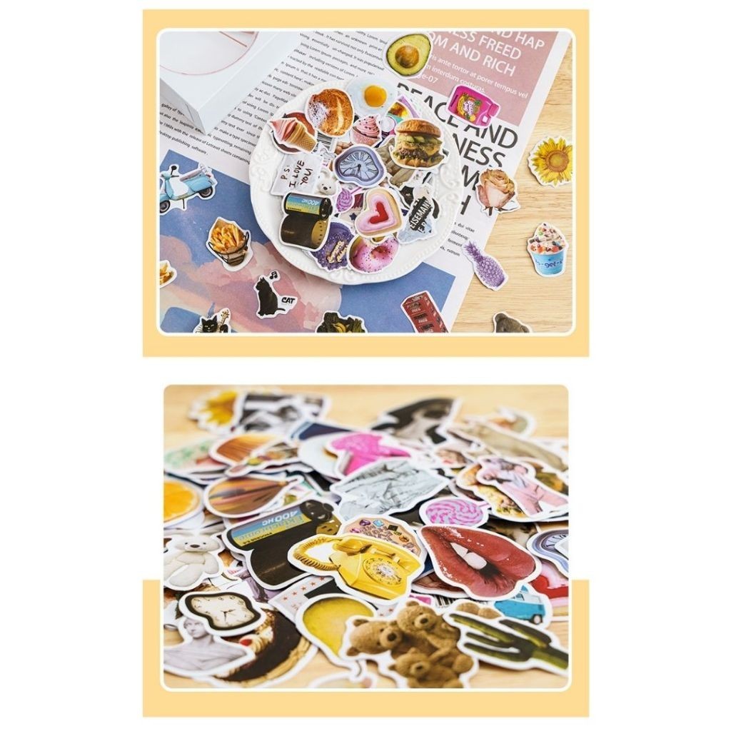 

JB - (50pcs) Stiker Retro Vintage DIY Design Dekorasi Buku Scrapbook Kreatif STK2010