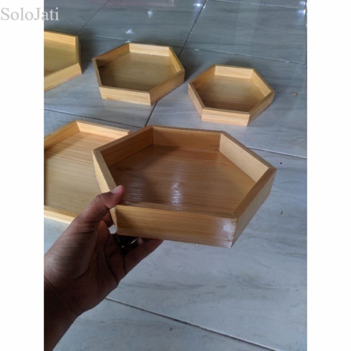 

Baki Kayu Segi Enam Ukuran Kecil / Nampan Kayu / Tray Kayu - segi 6 kecil murah