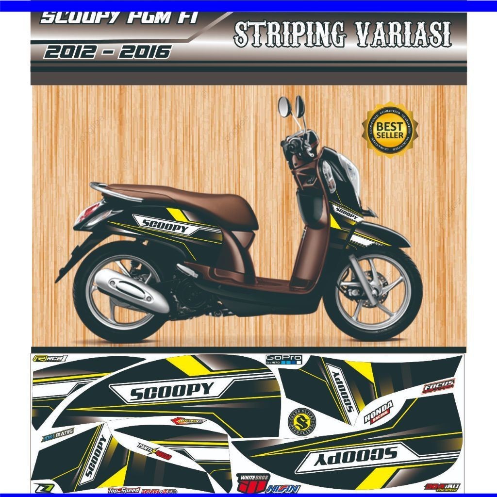 SETRIPING/ STRIPING SCOOPY FI OLD 2013-2016 VARIASI LIST MOTOR DESAIN MINIMALIS SCOOPI FI KEREN SETI