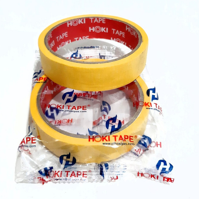 

Harga (1PCS ) Masking Tape Lakban Kertas 1inchX24mmX15yard HOKI TAPE