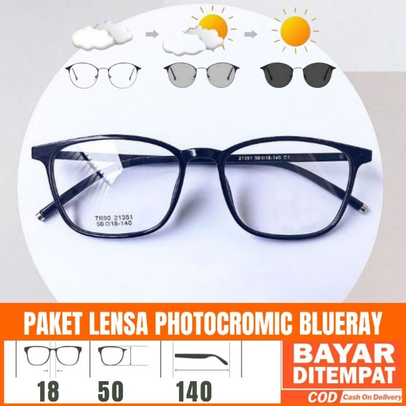 TERMURAH SE-SHOPEE - Paket Kacamata 21351 TR/LENTUR, Gratis Lensa Minus, Kacamata Antiradiasi KACAMA