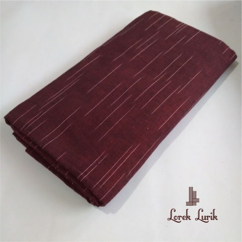 LURIK JAWA Kain Lurik Gerimis Merah Maroon / Bahan Kebaya / Baju Adat Jawa