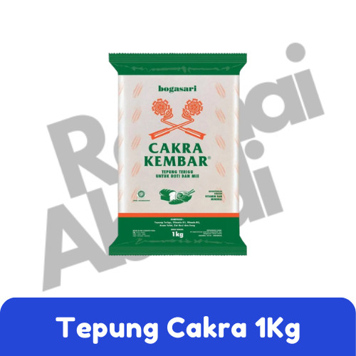 

TEPUNG TERIGU CAKRA KEMBAR BOGASARI 1KG | UNTUK ROTI DAN MIE