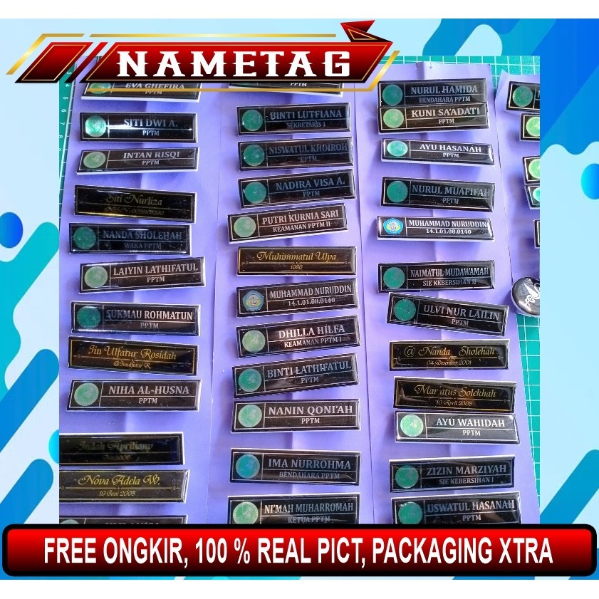 

Name Tag Nama Dada Akrilik Magnet Peniti