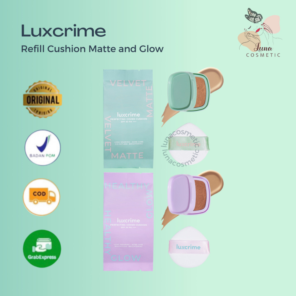 [ LUXCRIME CUSHION REFILL ] Luxcrime Perfecting Cover Cushion - Healthy Glow SPF 35 PA +++ REFILL