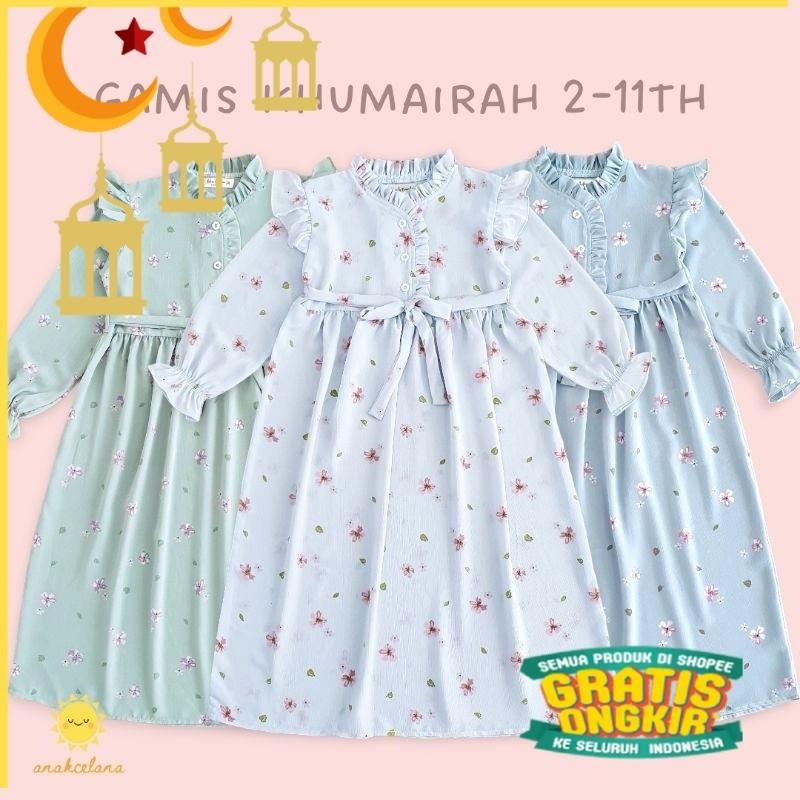 GAMIS ANAK DRESS PANJANG ANAK GAMIS KHUMAIRA 2-11TH Adam & Hawa/nude yellow kuning mustard