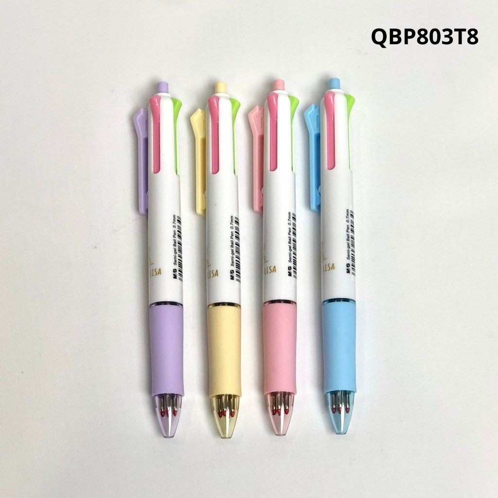 

M&G Pulpen Cetek 4 Warna Ballpoint Gaspard et Lisa QBP803T8 - Pen Pastel Tip 0.7 mm 4 Warna Tinta