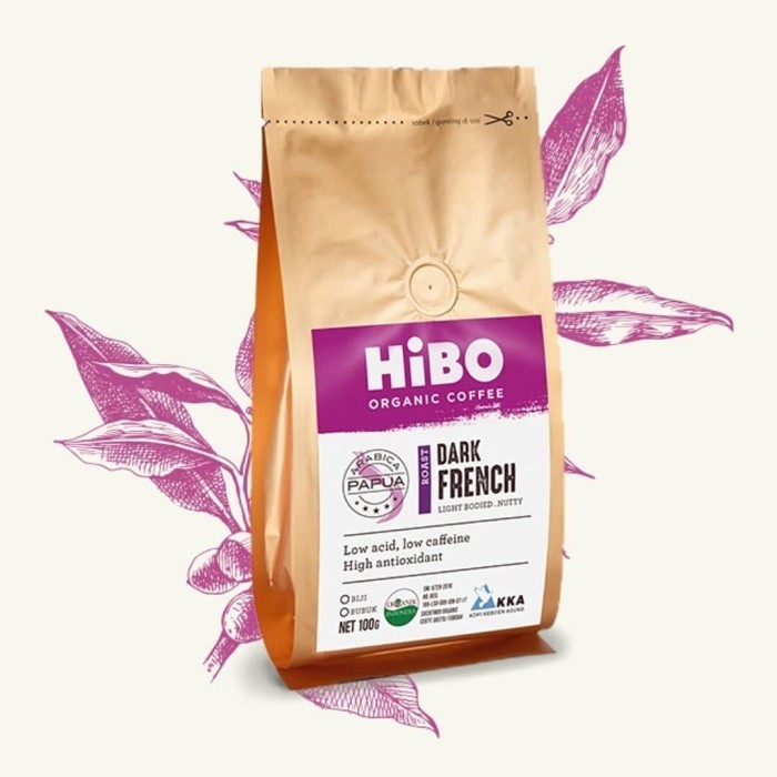 

[Coffee New] HiBO Dark French Organic Coffee Powder Bubuk Kopi Organik Papua 200g