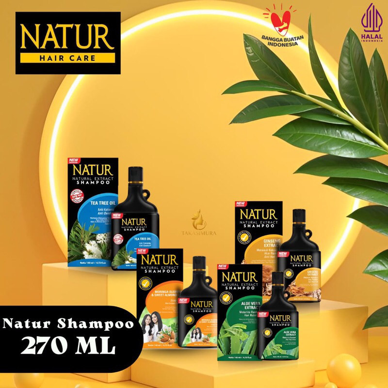 NATUR SHAMPOO 140ML 270ML SAMPO ANTI KEROMBE SAMPO RAMBUT RONTOK