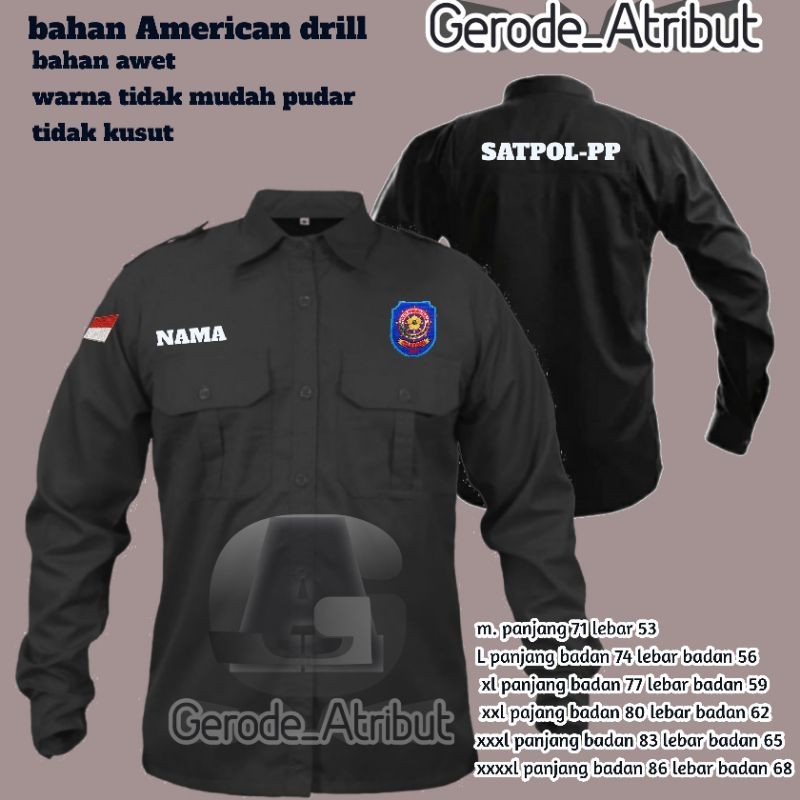 kemeja pdl satpol pp/ kemeja satpol pp / baju kemeja satpol pp / seragam satpol pp