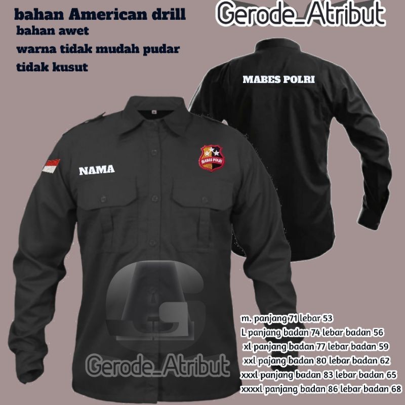 kemeja pdl mabes polri /kemeha mabes polri /baju lemeja mabes polri / seragam mabes polri