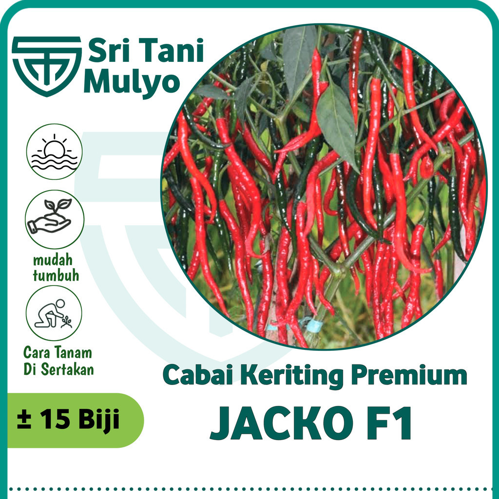 15 Biji - Benih Cabai Keriting Kwalitas Premium - JACKO F1 - Tunas Agro - Bibit Sayuran Benih Sayura