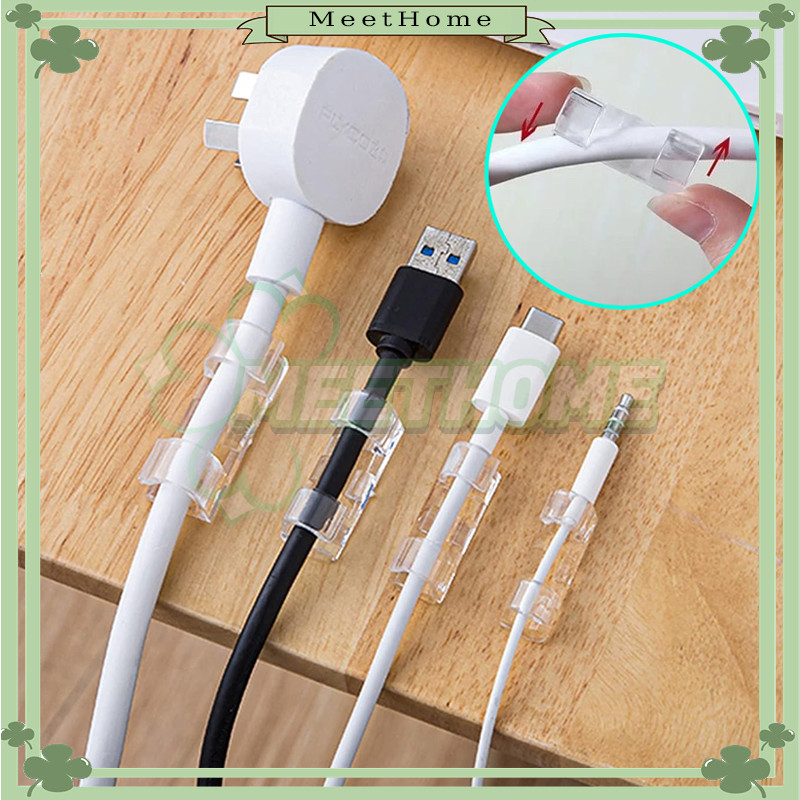 Klip Kabel-Kabel Organizer 20Pcs/Penjepit Kabel Holder Tempel Tanpa Paku Clamp/Cable Clip