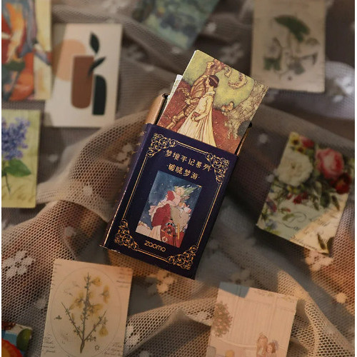 

HJK 100 Lembar Kertas Vintage Scrapbook Journal LOMO Series Aesthetic DIY