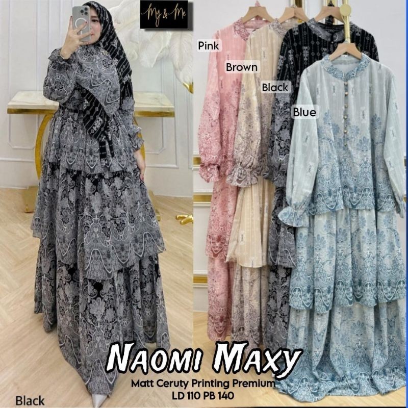 NAOMI MAXY SET JILBAB ORI BY MY&ME // GAMIS LEBARAN CERUTI FULL FURING REMPEL CANTIK MOTIF ETNIK