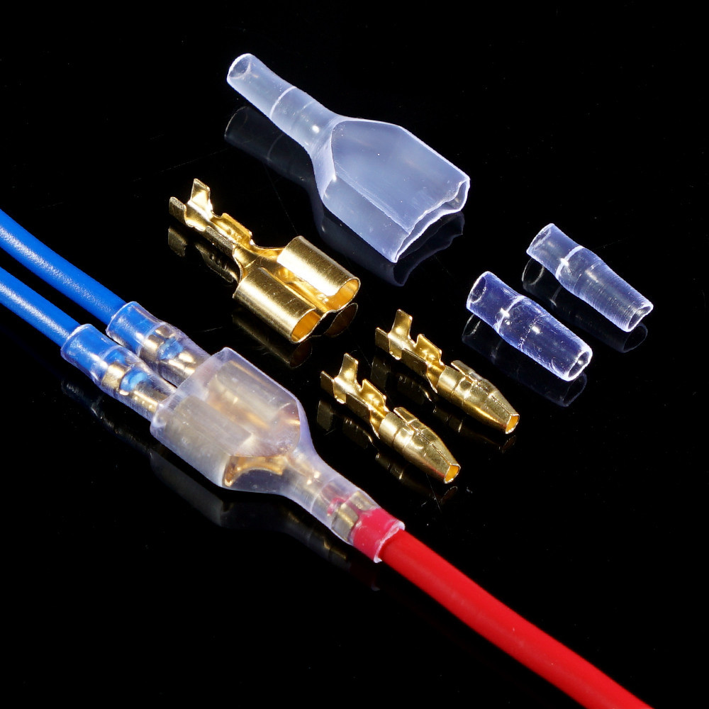 200PCS Skun Female Dobel Cabang Skun Bulat Kecil Double Bulat Konektor Sambungan Kabel Motor Mobil G