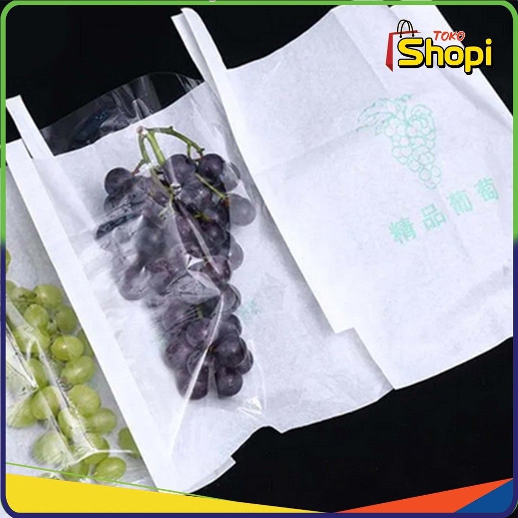 Pembungkus Anggur Buah Tembus Pandang Fruit Cover Transparan Anti Air Brongsong Buah Buahan 𝕋𝕊 789