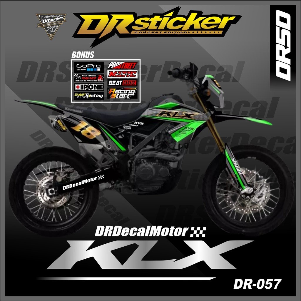 Decal Sticker Motor Cross KLX 150Bf Fullbody - Dekal Stiker KLX Bf L Desain Simpel DR-STICKER
